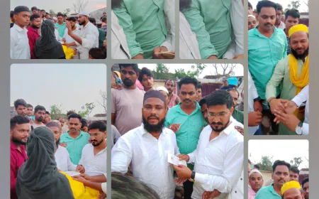 गाज़ी ए मिल्लत फाउंडेशन का कारवां पहुँचा वजीर गंज, तकसिम की जरुरत की चीजे