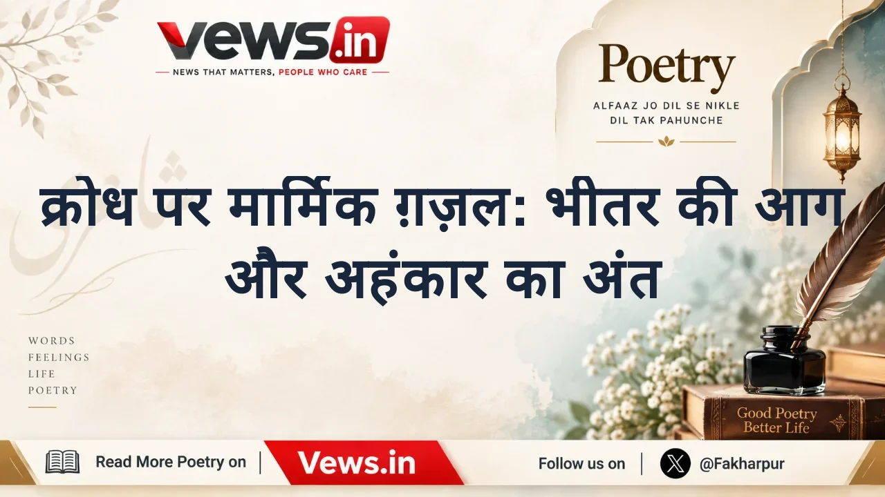 क्रोध पर मार्मिक ग़ज़ल: भीतर की आग और अहंकार का अंत